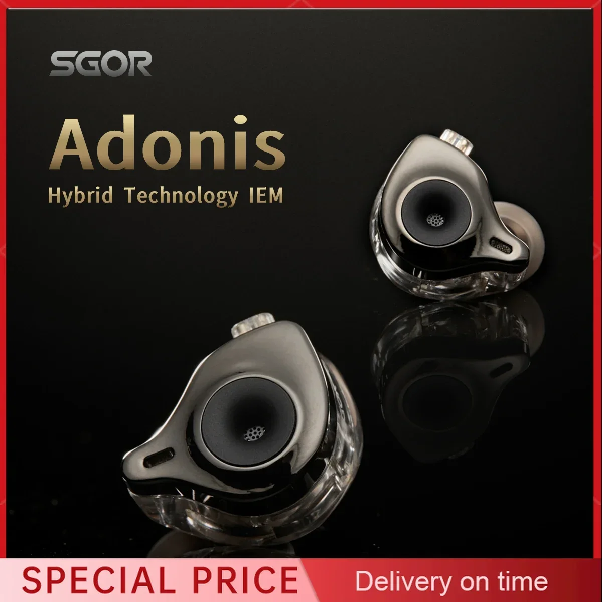 SGOR Adonis 1DD+1BA Hybrid Technology Earphones In Ear Monitor HIFI Super Bass Earbuds High sound quality Music Headphones