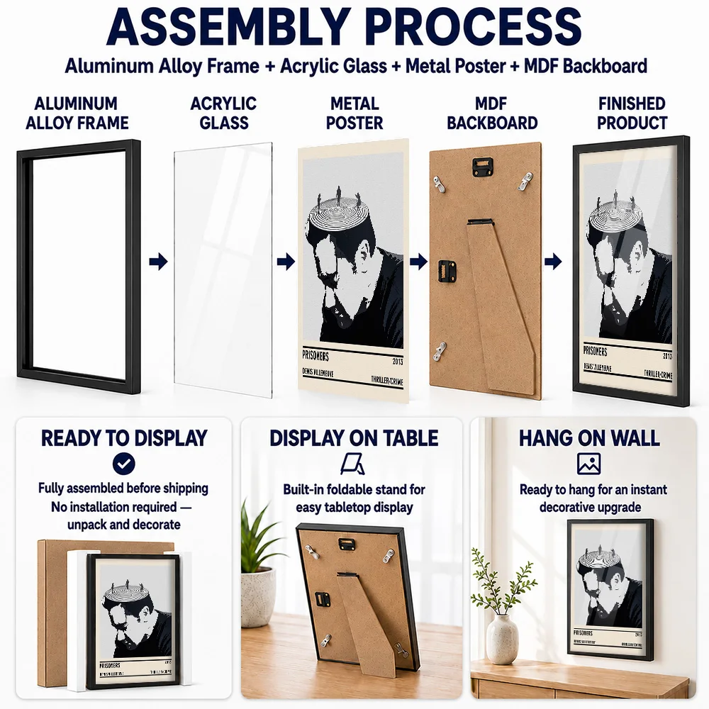 Prisoners Framed Aluminum Metal Poster Customized Bold Psychological Thriller Tribute Wall Art For Media Room Drama Lover Gift