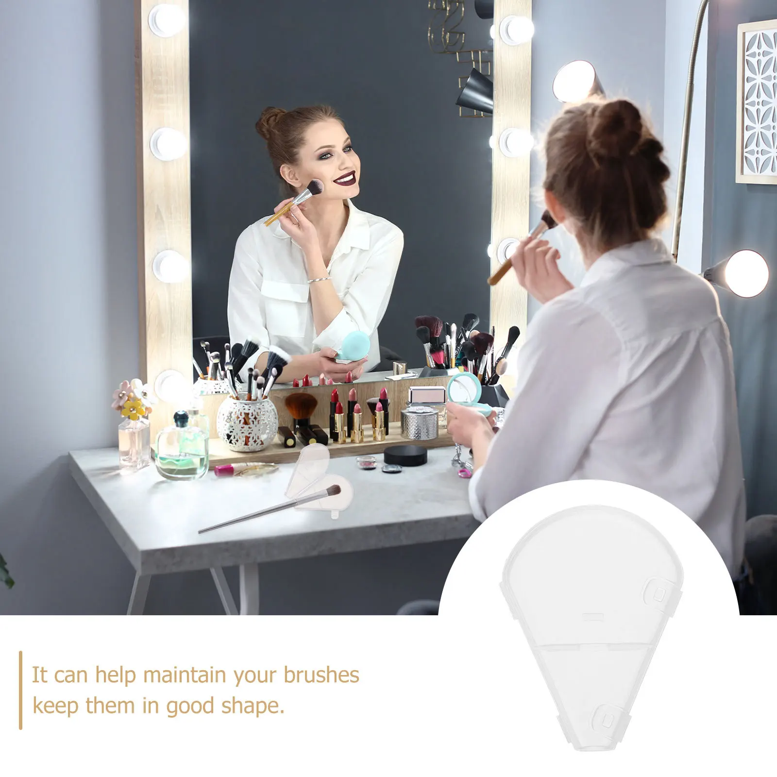 10 szt. Osłonki na pędzle do makijażu, wielorazowe plastikowe ochraniacze do przechowywania w podróży, utrzymują włosie czyste i nienaruszone.