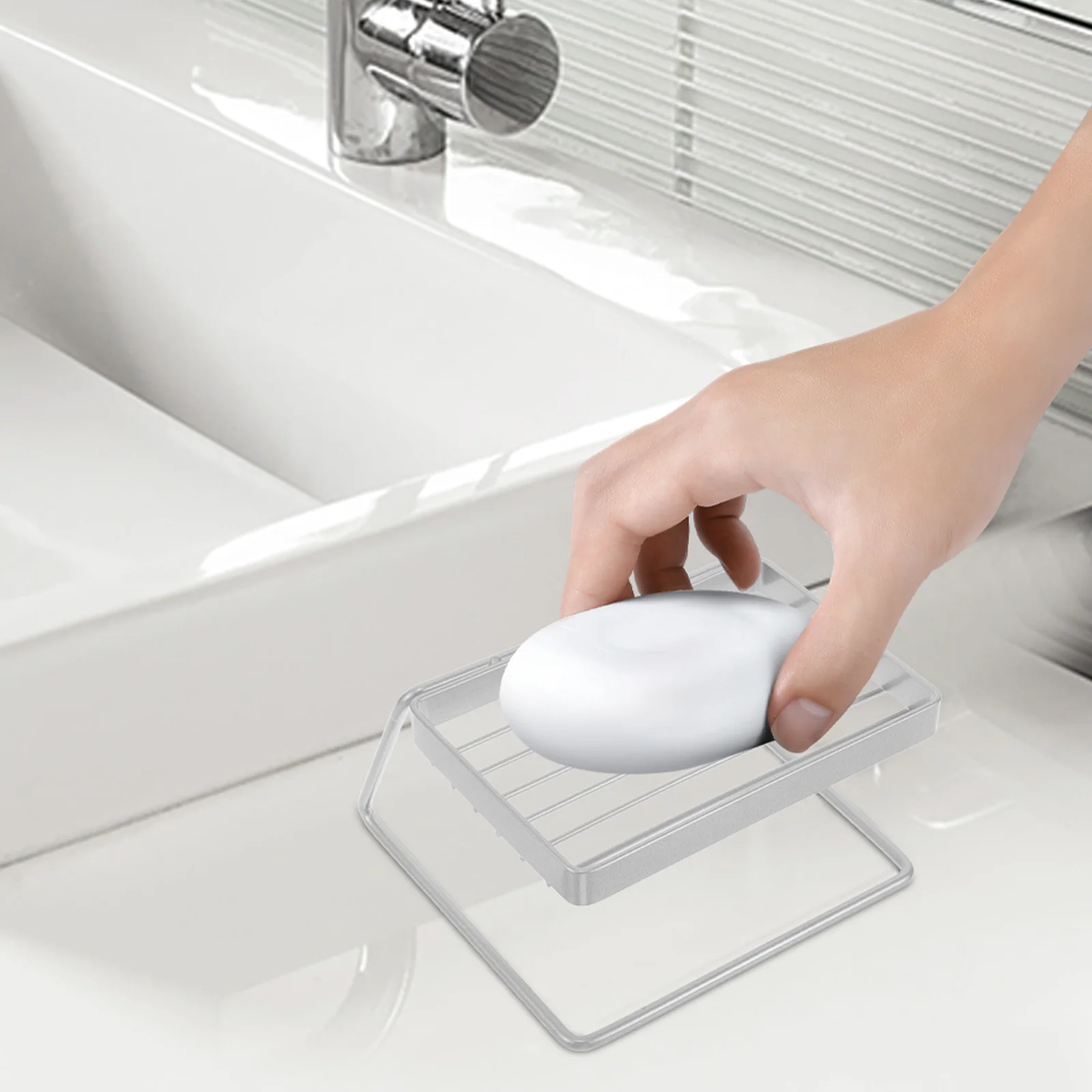 

Stainless Steel Soap Dish Self Draining Bar Soap Holder for Bathroom Kitchen Sink Shower Tray Elegant Modern Design