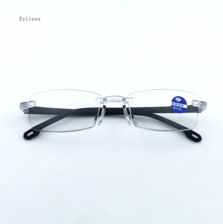 Luxury Cutting Photochromic Glasses Anti Blue Light Rimless Computer Plain Eyeglasses Men Finished Eyewear очки для зрения