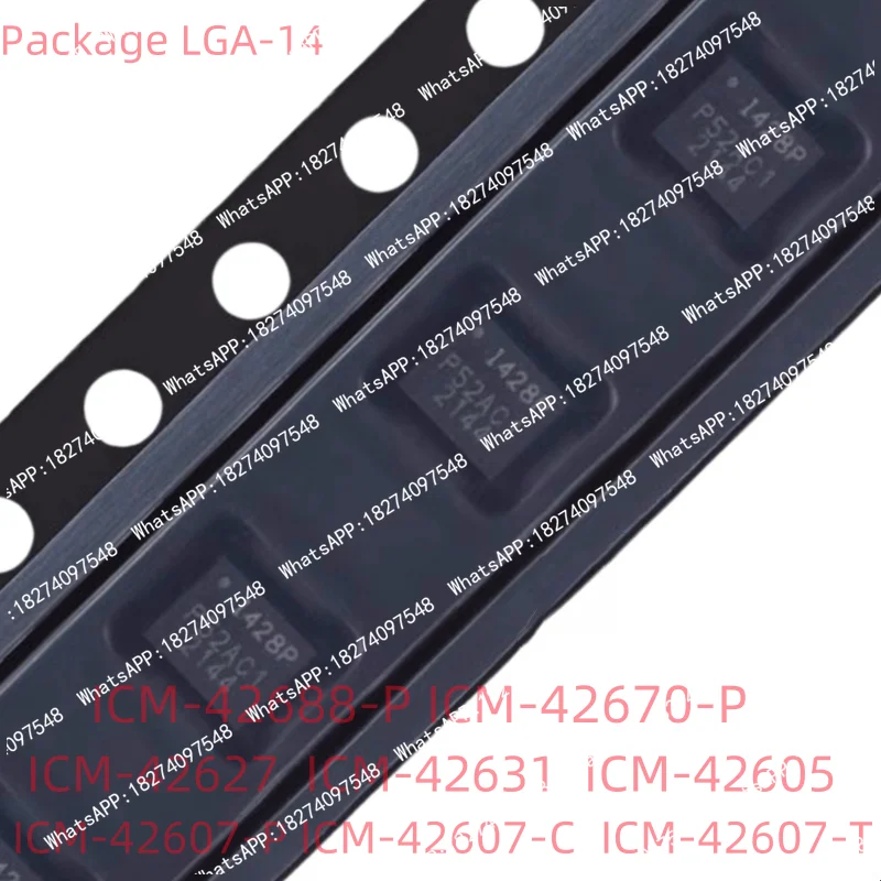 ICM-42688-P, ICM-42670-P, ICM-42627, ICM-42631, ICM-42605, ICM-42607-P, ICM-42607-C, ICM-42607-T, LGA-14 gyroscope chip