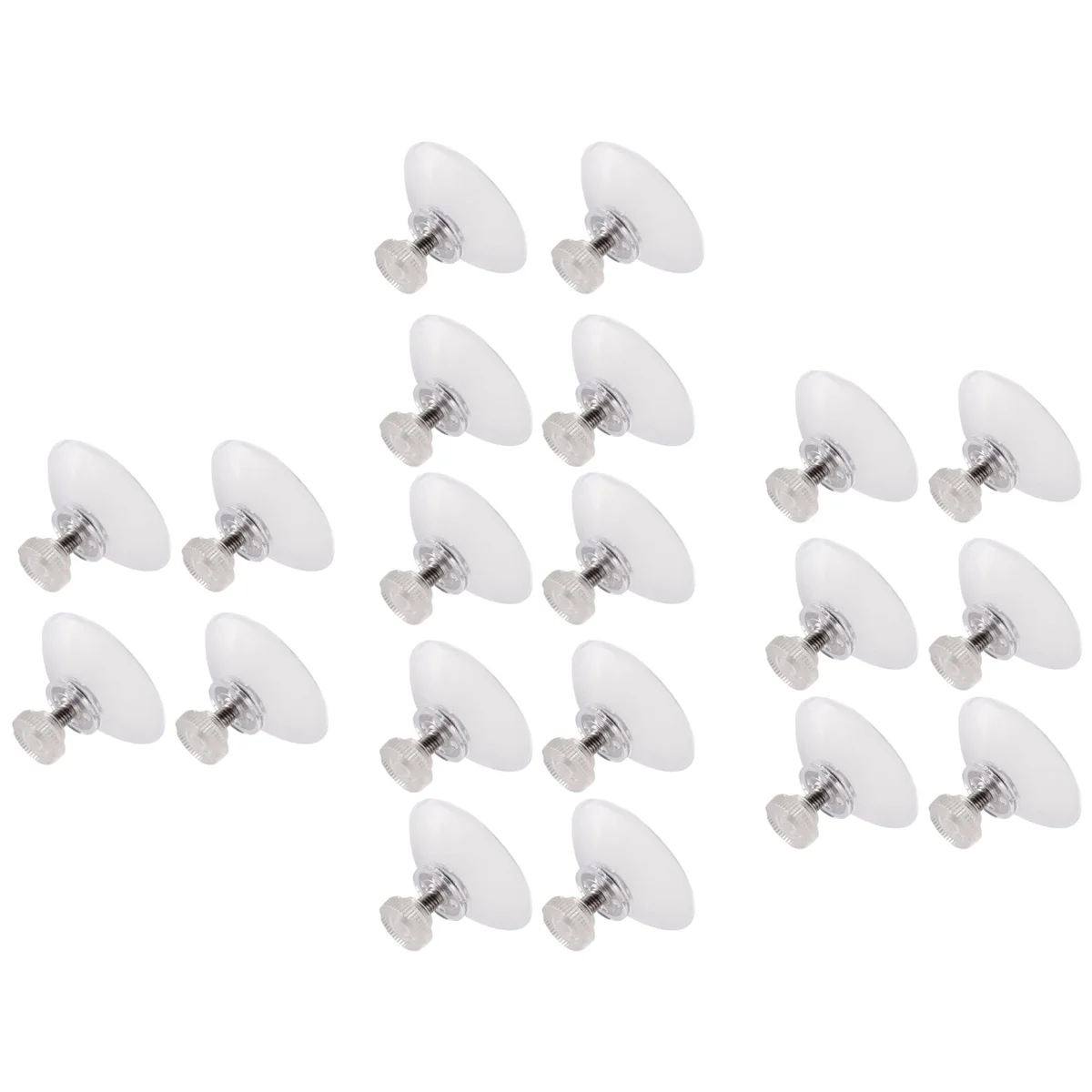 20 Pcs Suction Cup Plastic Suction Pads 40mm Clear PVC Sucker Pads Strong Adhesive Suction Holder with Screw Nut