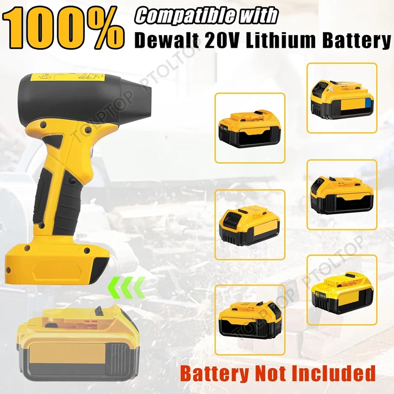 Imagem -04 - Ventilador Portátil Jet Blower para Camping Makita Milwaukee Dewalt Bosch 1820v Li-ion Battery Velocidades Ajustáveis