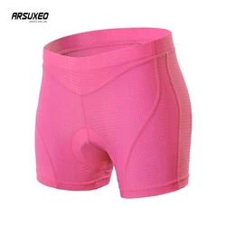 ARSUXEO Women's Cycg Underwear Pro 5D Gel Pad Mountain Bike Underpants Shockproof MTB Bicycle Shorts High Elastic For Ladies