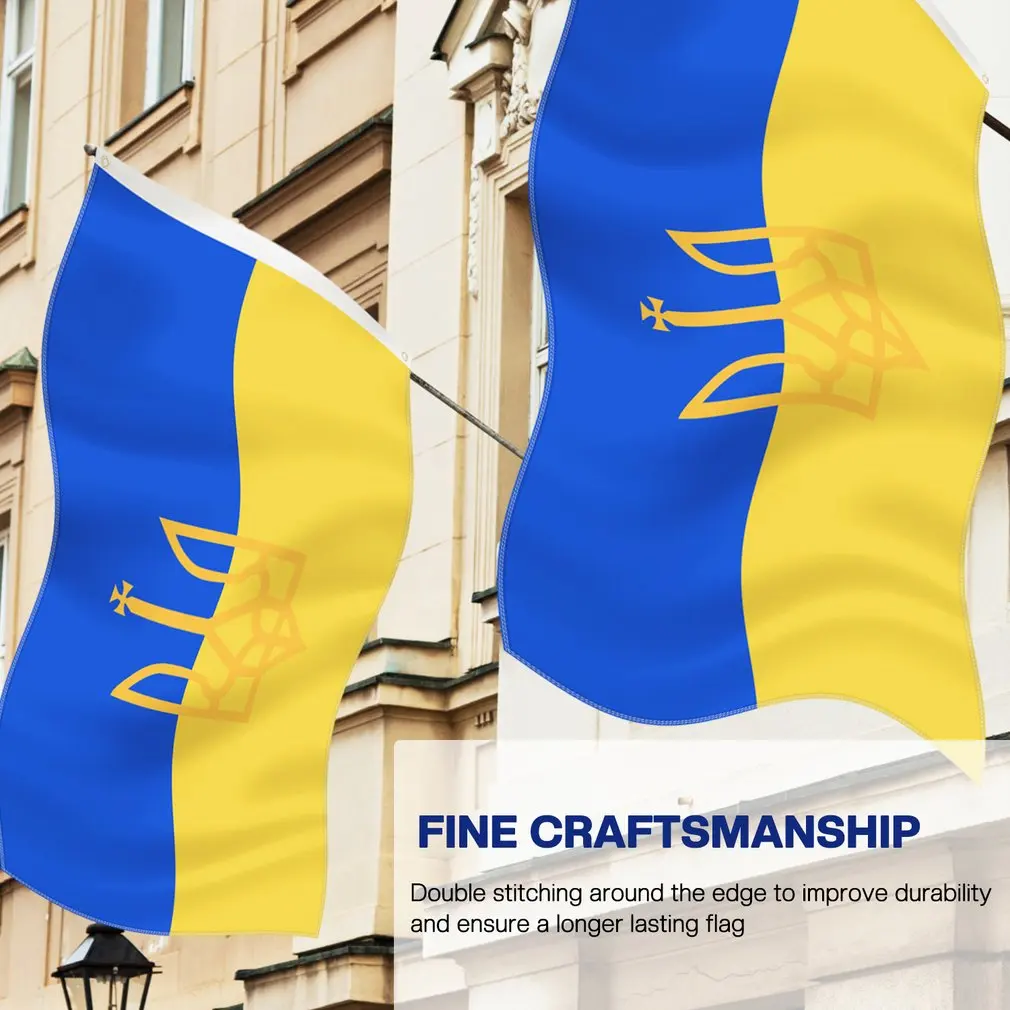 90*150cm Flag Ukraine National Flag With Badge Banner Office Activity Parade Festival Home Decoration Ukraine Country Flag