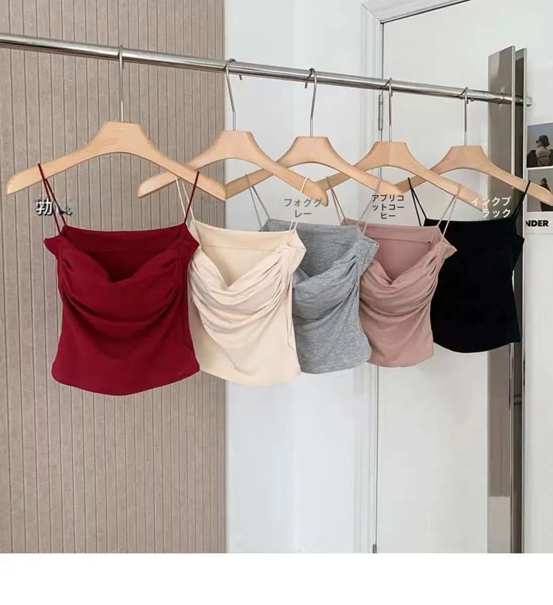 Women's Short Strapless Vest Folded Design Slimming Top Casual Summer Fashion Nylon Cotton Blend Pure Color Versatile Style