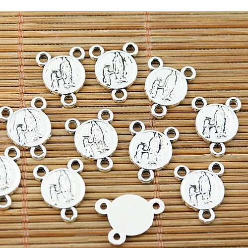 30pcs 12mm Tibetan Silver Color Pattern 1-3holes Link Connector EF1477 Beads for Jewelry Making