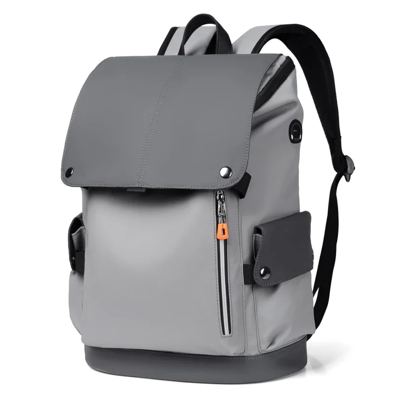 Hochwertiger, wasserdichter Herren-Laptop-Rucksack aus PU-Leder, großer Computer-Rucksack für Business Urban Man, Rucksack mit USB-Aufladung