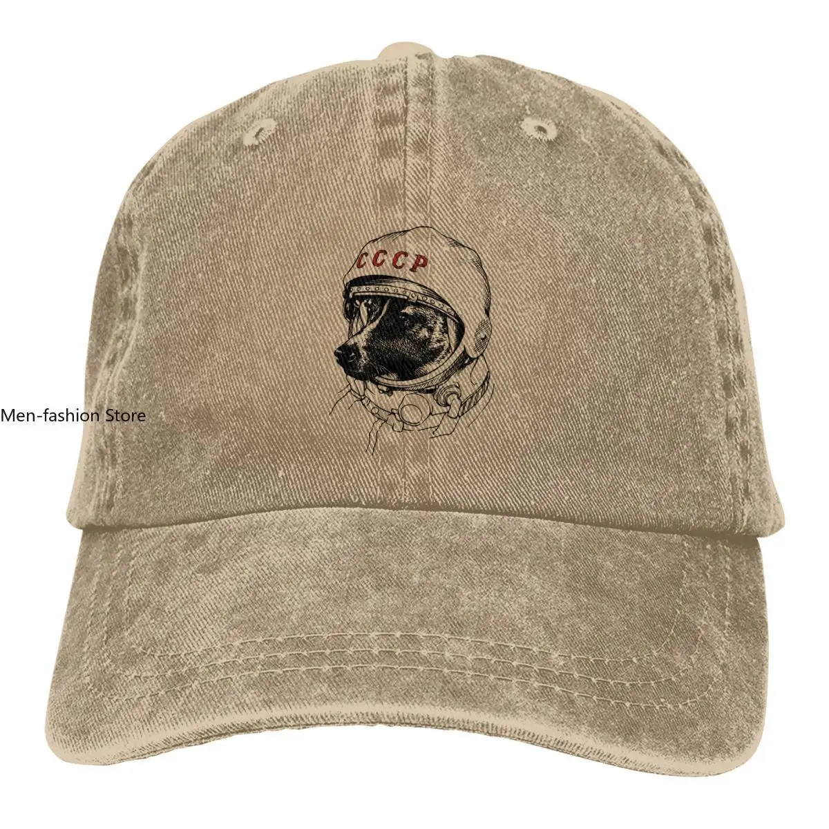 CCCP Rusia Laika Space Traveler Urss Comunismo Astronauta Dog Baseball Caps Retro Distressed Washed Sun Cap Summer Hats Cap