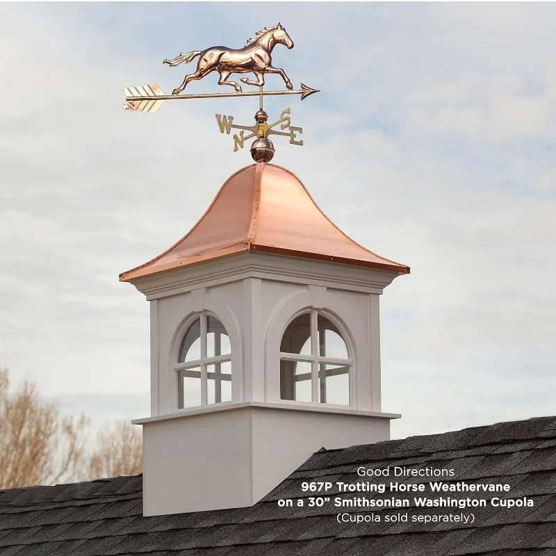 Good Directions Trotting Horse Weathervane, Pure Copper