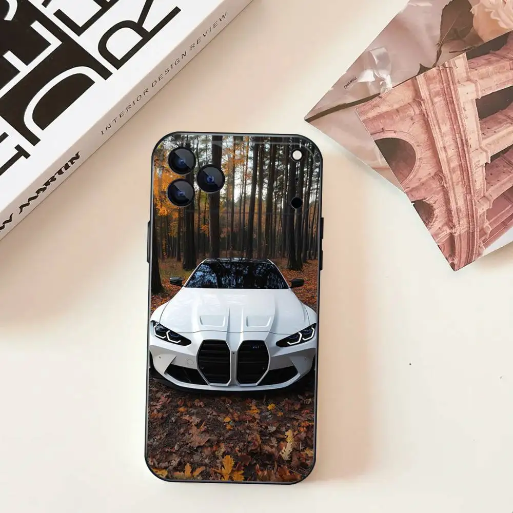 حافظة هاتف كلاسيكية للسيارة B-BmwES-s Super لهاتف iPhone 11,12,13,14,15,16,17,Pro,Max,Plus,E,SE4,Air,غطاء ناعم أسود صغير #2