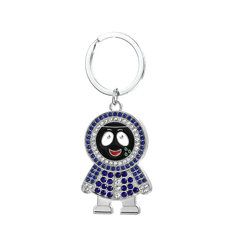 Cartoon Hip hop Keychain Cute Crying Face Keyring Metal Cosplay Accessories