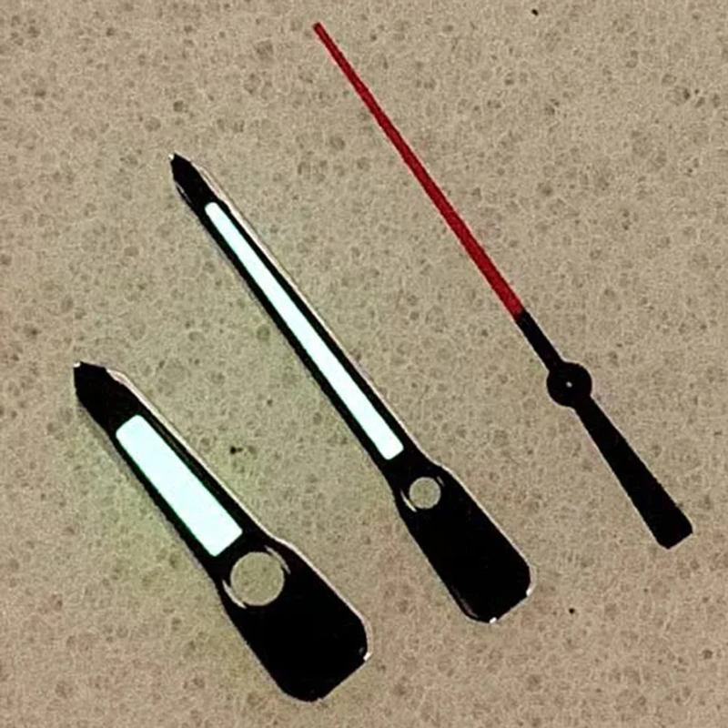 Высокое качество модифицированные зеленые светящиеся черно-красные 8 мм * 12 мм * 12,5 мм стрелки часов аксессуары для часов для механизма NH35/NH36/4R/7S