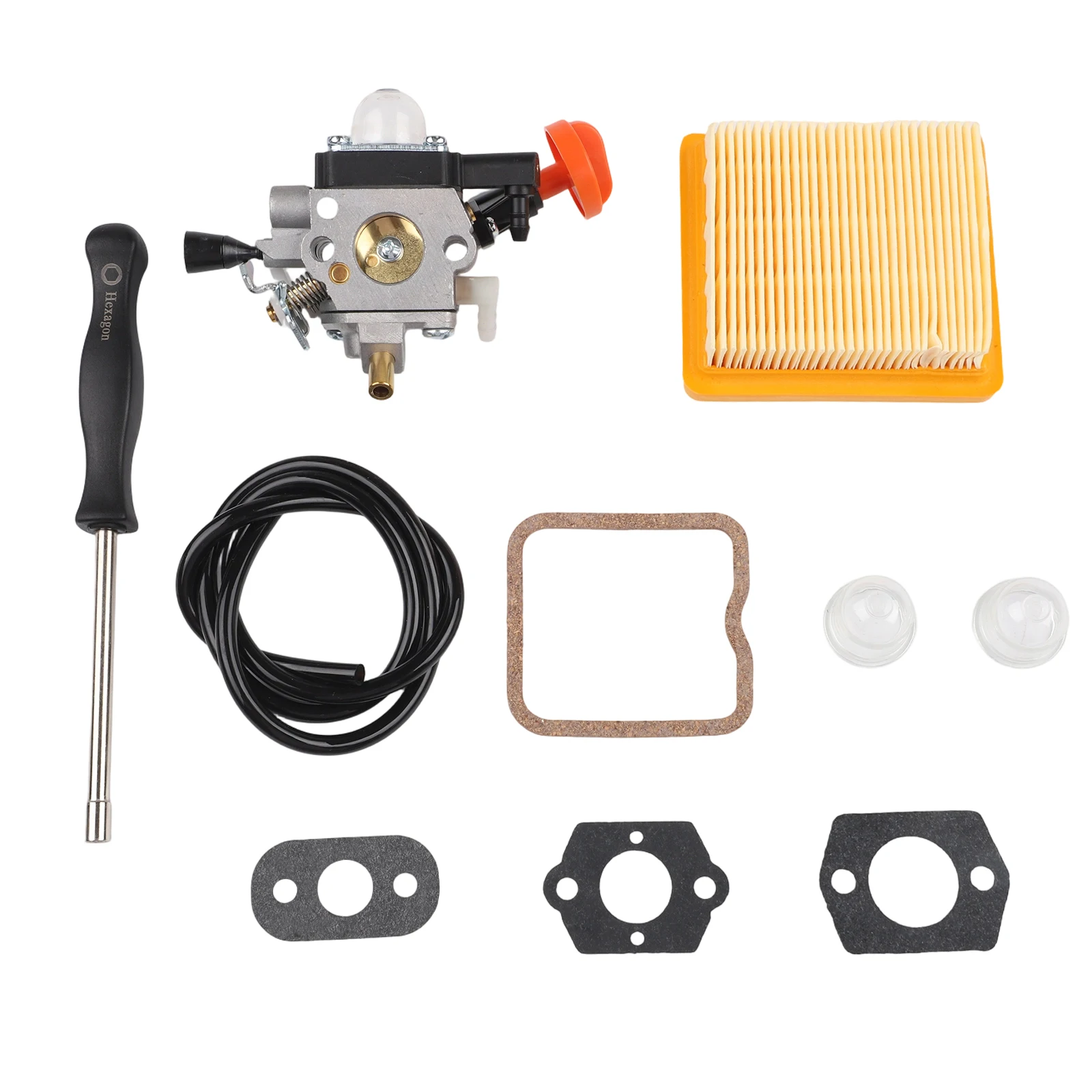 Brushcutter Parts Carburetor Replacement Kit Air Filter for element Easy Installation Fuel Filter Gaskets Included For FS131