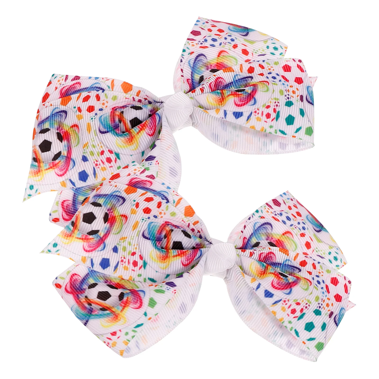 

2 Pcs Football Hairpin Styling Ponytail Bows Clips Mini for Girls Accessories Fan