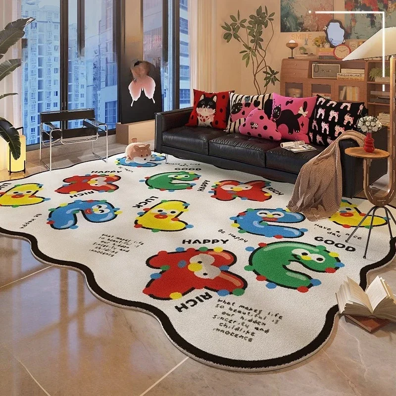Dopamine Color Living Room Decoration Carpet Large Area Rugs for Bedroom Thick Plush Lounge Floor Mat Fluffy Soft Cloakroom Rug