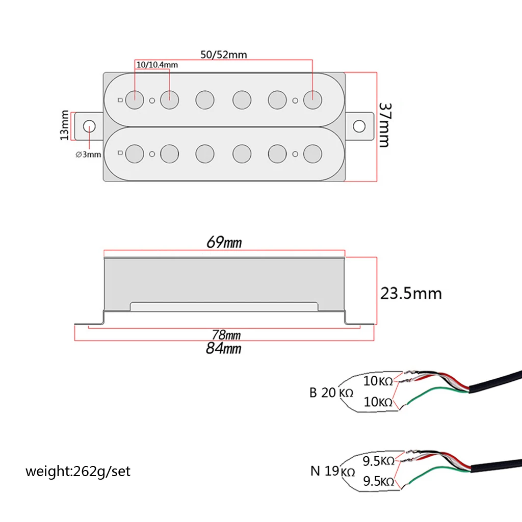 Colorful Neck Bridge Humbucker Pickup for 6 String Electric Guitar Parts