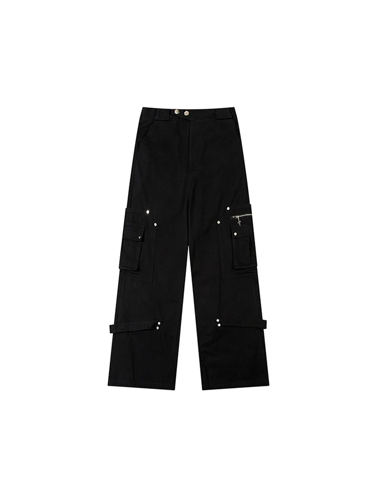 Donne Dark Academia 2000s Grunge Harajuku pantaloni Cargo pantaloni larghi Pantalones pantaloni Trashy Y2k giapponese Goth Punk E-girl