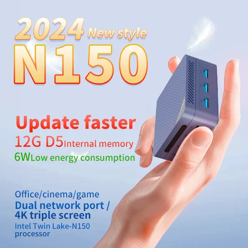 ZX06 트윈 레이크 인텔 N150 윈도우 11 미니 PC, 게임용 PC 데스크탑 컴퓨터, 12GB DDR5 4800MHz, 2 랜, 2xHD, 1xDP 디스플레이 NUC  Best5