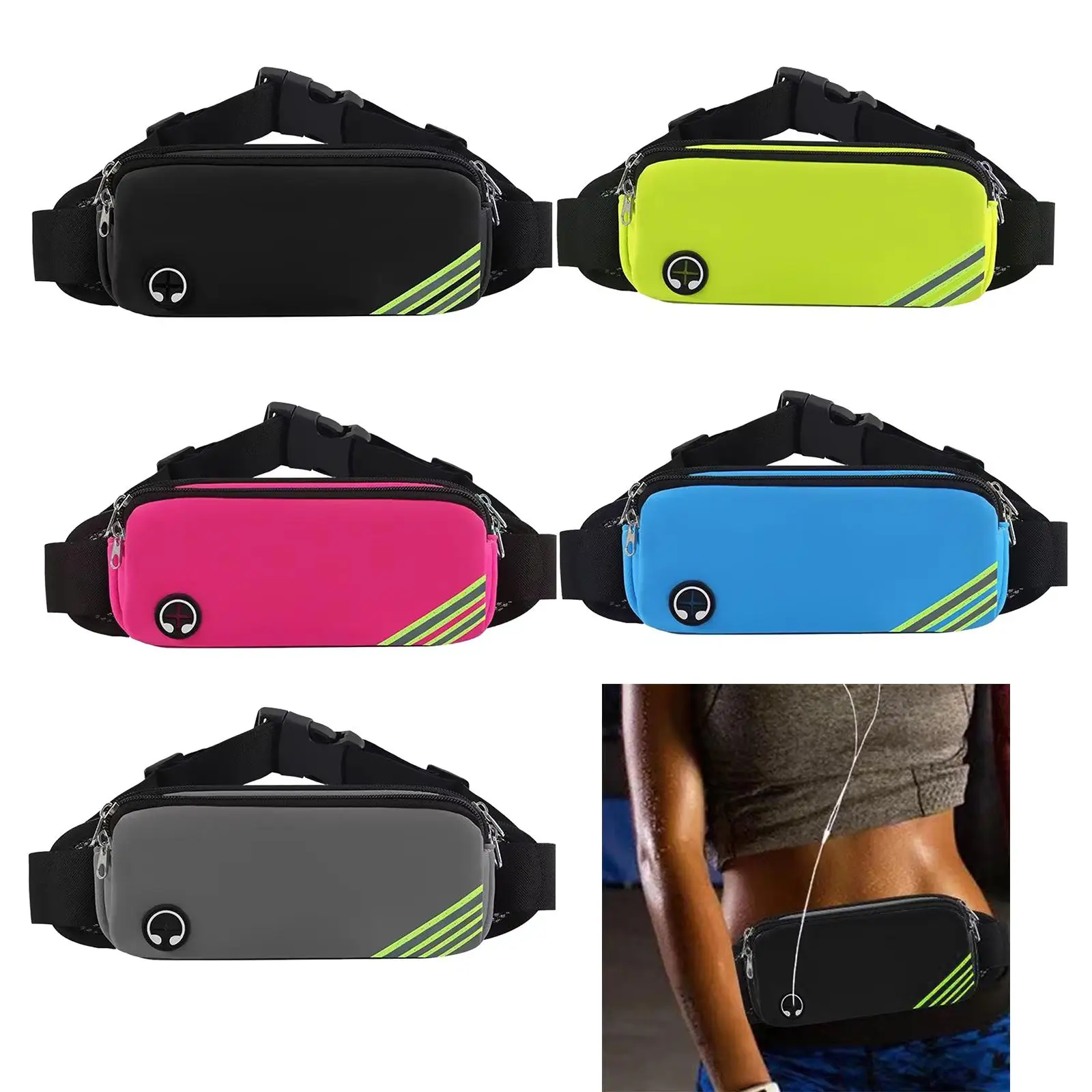 Sport Waist Water Resistant Adjustable Handbag Pouch Fanny Pack Waist Pack for Running Trekking Workout Hiking Women