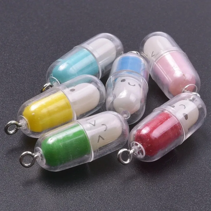 كبسولات وجه جذابة جذابة مبتسمة ، قلادة راتنج ، صناعة مجوهرات ، أقراط سلسلة مفاتيح يدوية الصنع ، ألوان عشوائية ، جديدة ، 10 إكسسوارات