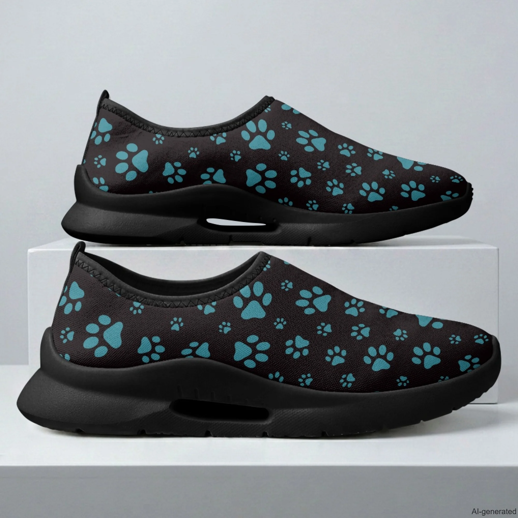 

XIXIRIMIDO Mens Casual Shoes Slip On Walking Sneakers Women Gym Workout Shoes Dog Paw Print Breathable Mesh Shoes 35-48