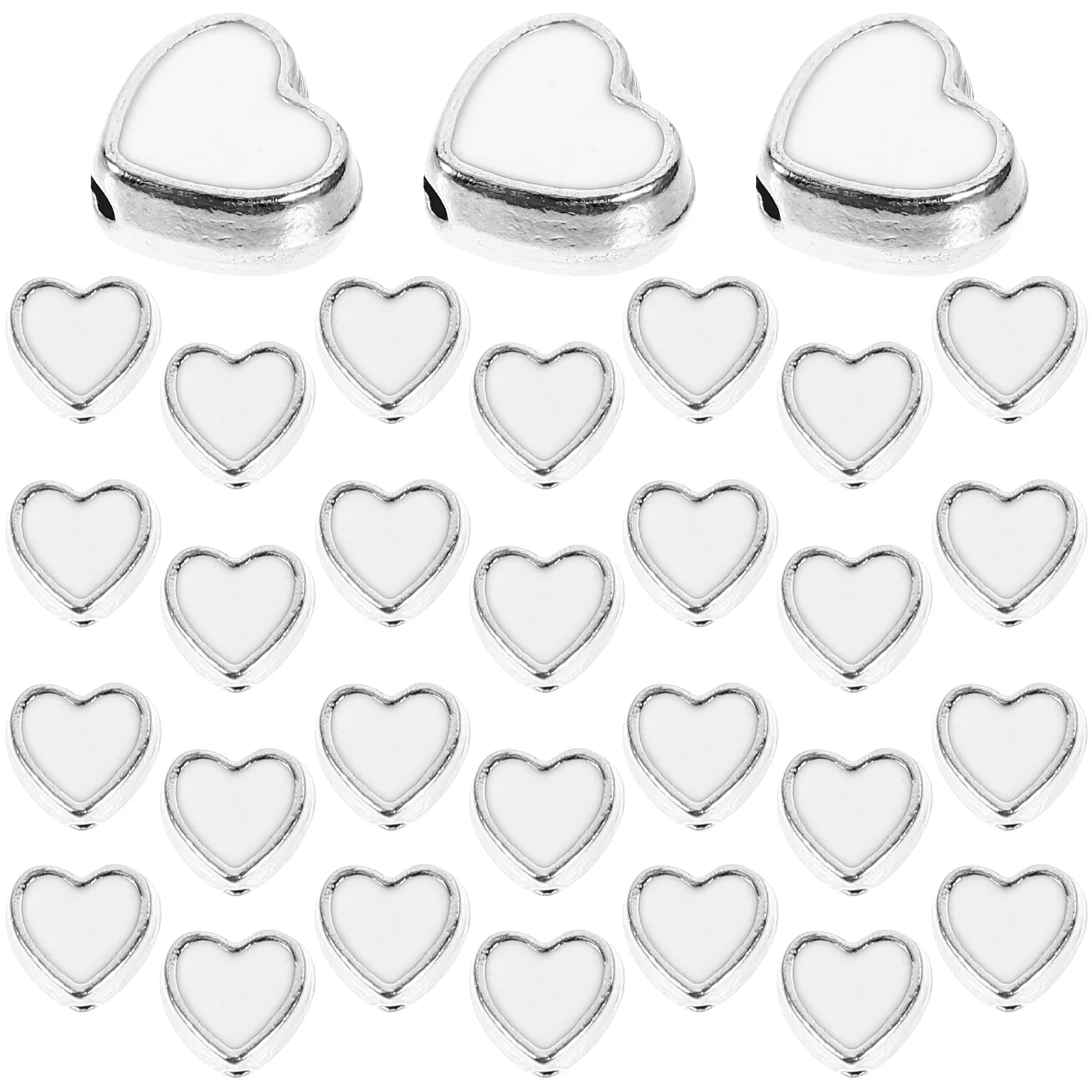 

100pcs Perforated Beads for Jewelry Making White Spacer Beads Necklace Bracelet DIY Craft Supplies Travel Kits