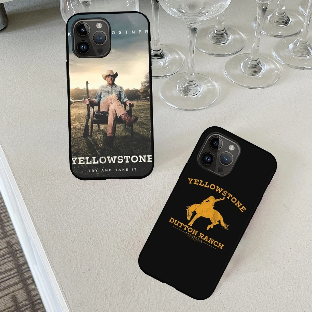 Funda de teléfono de serie de TV Yellowstones para iPhone, 15, 14, 13, 12, 11, X, XR, XS, XS Max, 8, 7 Plus, Mini Pro Max, funda de teléfono negra suave