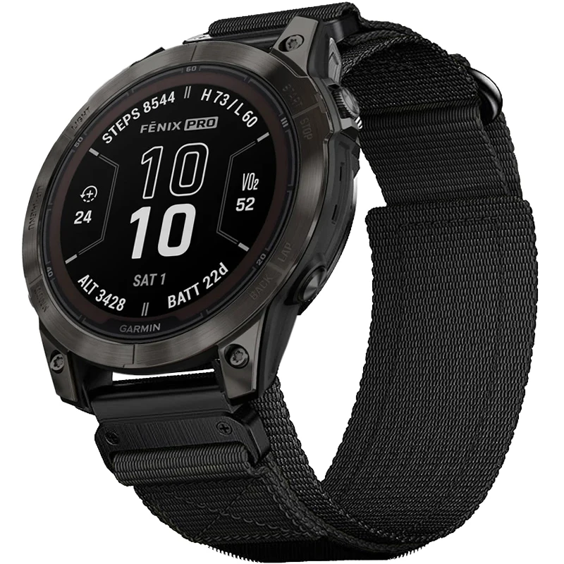 Quickfit 26mm 22mm Army Green&Black Nylon Strap For Garmin Fenix 8 47mm 51mm E 7 7X Pro 6 6X Pro 5 5X Plus Enduro 3 2 Wristband