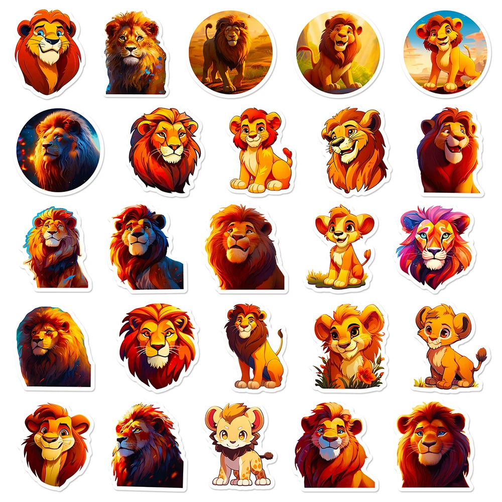 10/30/50pcs Disney Cartoon Simba: The King Lion Stickers for Kids Cute Anime Decals Toy Waterproof Graffiti Phone Bicycle Laptop