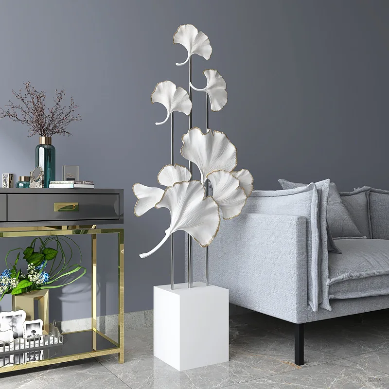 High Quality Ginkgo Biloba Large Living Room Floor Decoration Modern Light Luxury Home Accessories Housewarming Gifts Wholesale