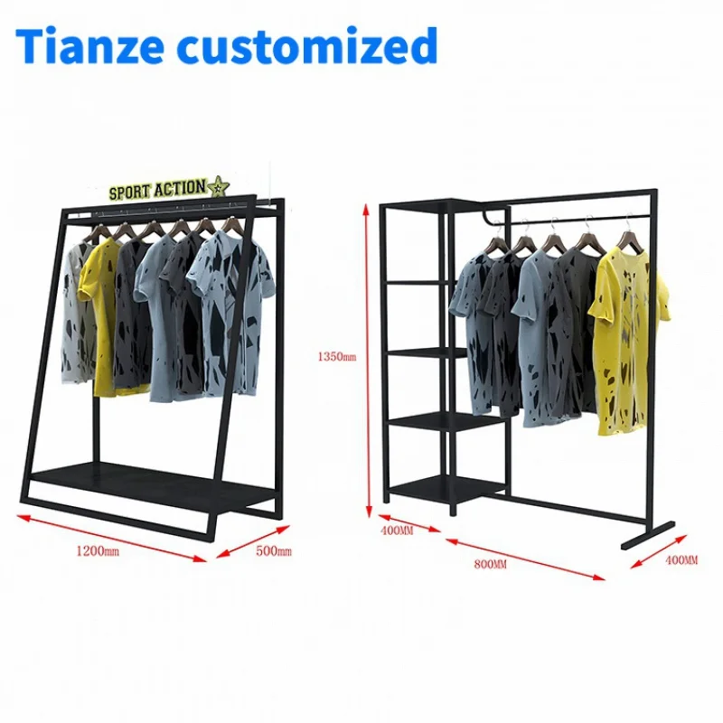 [Customized]Custom metal sport shop garment display rack garment store rack design