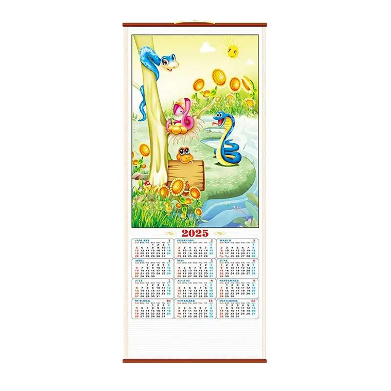 2025 Chinese Scroll Calendar Year Of Snake Lunar Calendar Chinese New Year Calendar For Home Chinese Restaurant Supermarket