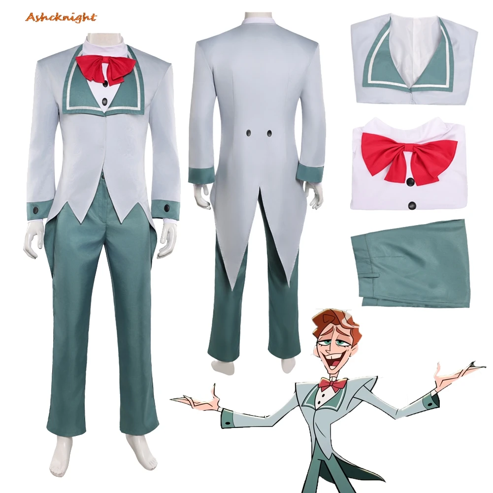 

TV Hell Inn Cosplay VOX Light Color Top Pants Clothes Men Adult Party Disguise Roleplay Halloween Costume Carnival Outfits Suit