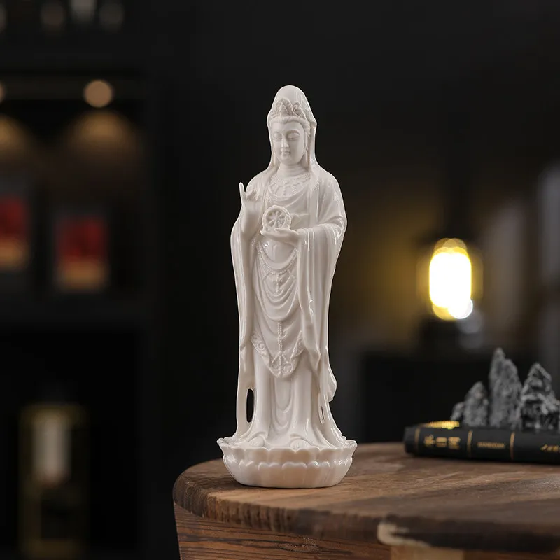 PYH white porcelain Guanyin Bodhisattva , Nanhai Guanyin home decoration, entrance study offering handicrafts