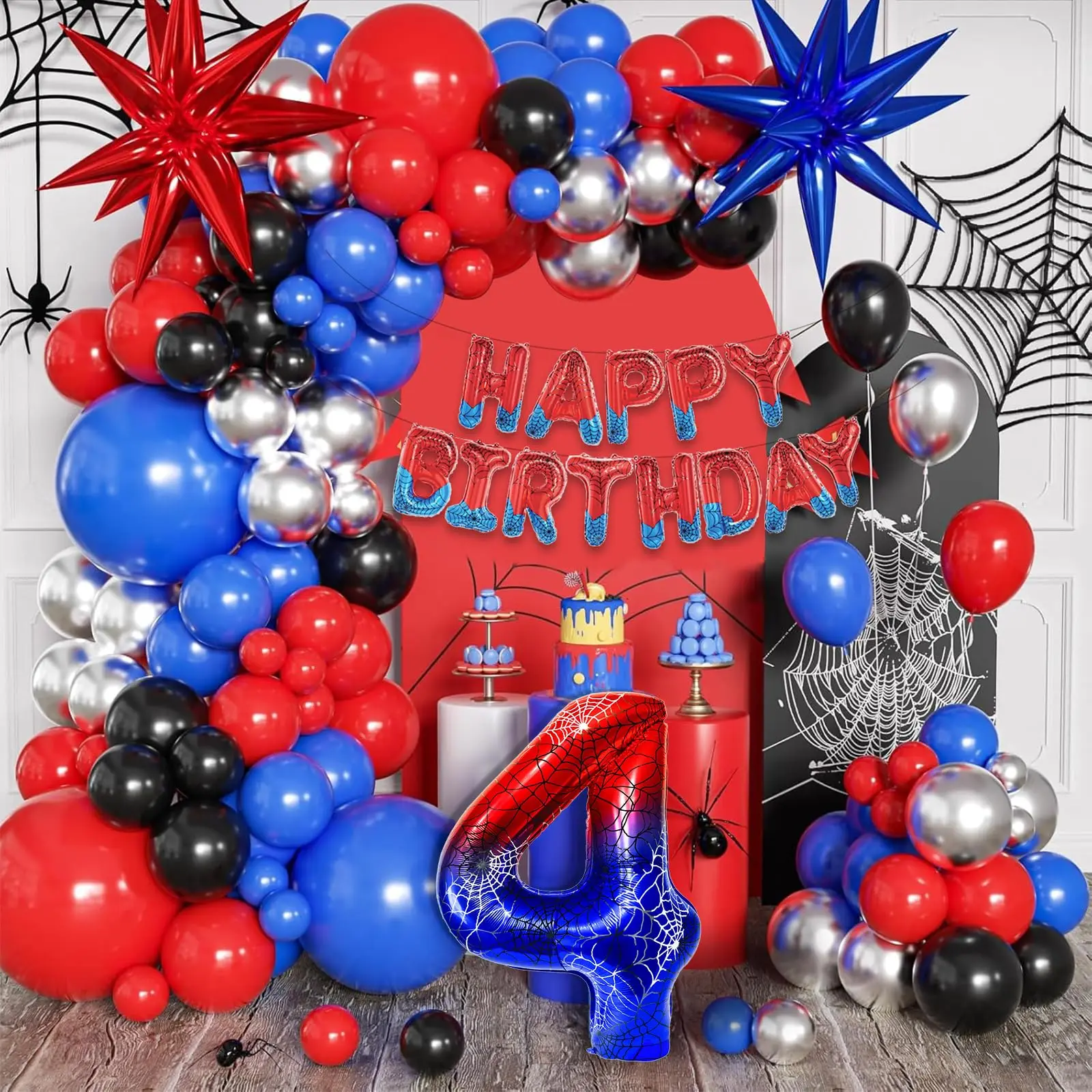 40 بوصة العنكبوت موضوع رقم 0-9 احباط بالون كبير مايلر للطفل الصبي فيلم عاشق حفلة عيد ميلاد الذكرى لوازم الديكور #5