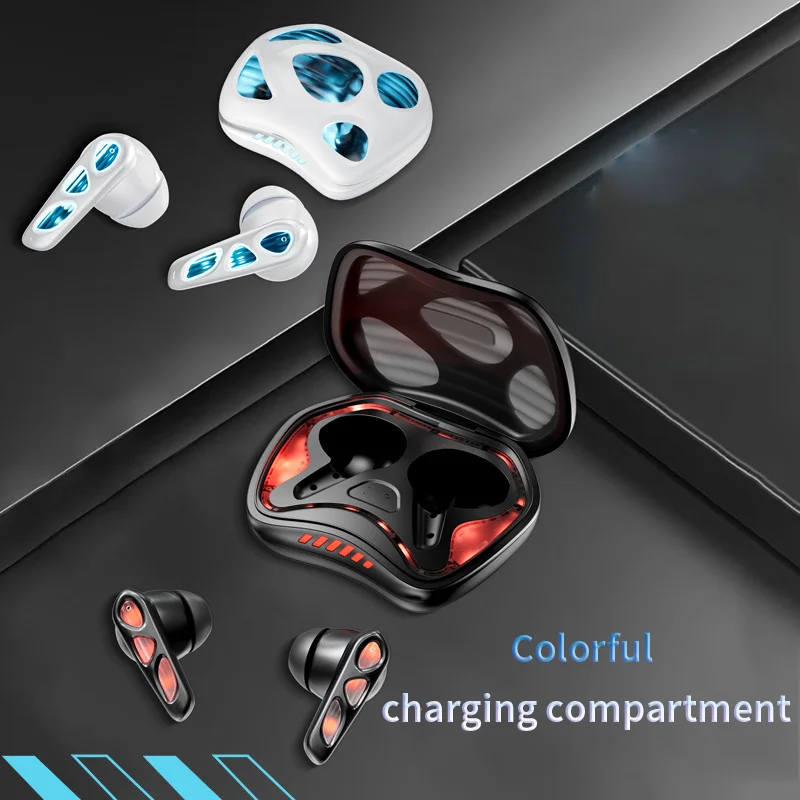 YX36 Gaming Earphones Colorful Breathing Light Atmosphere Wireless In Ear Low Latency Gaming Bluetooth Earphones Phone Call Cool