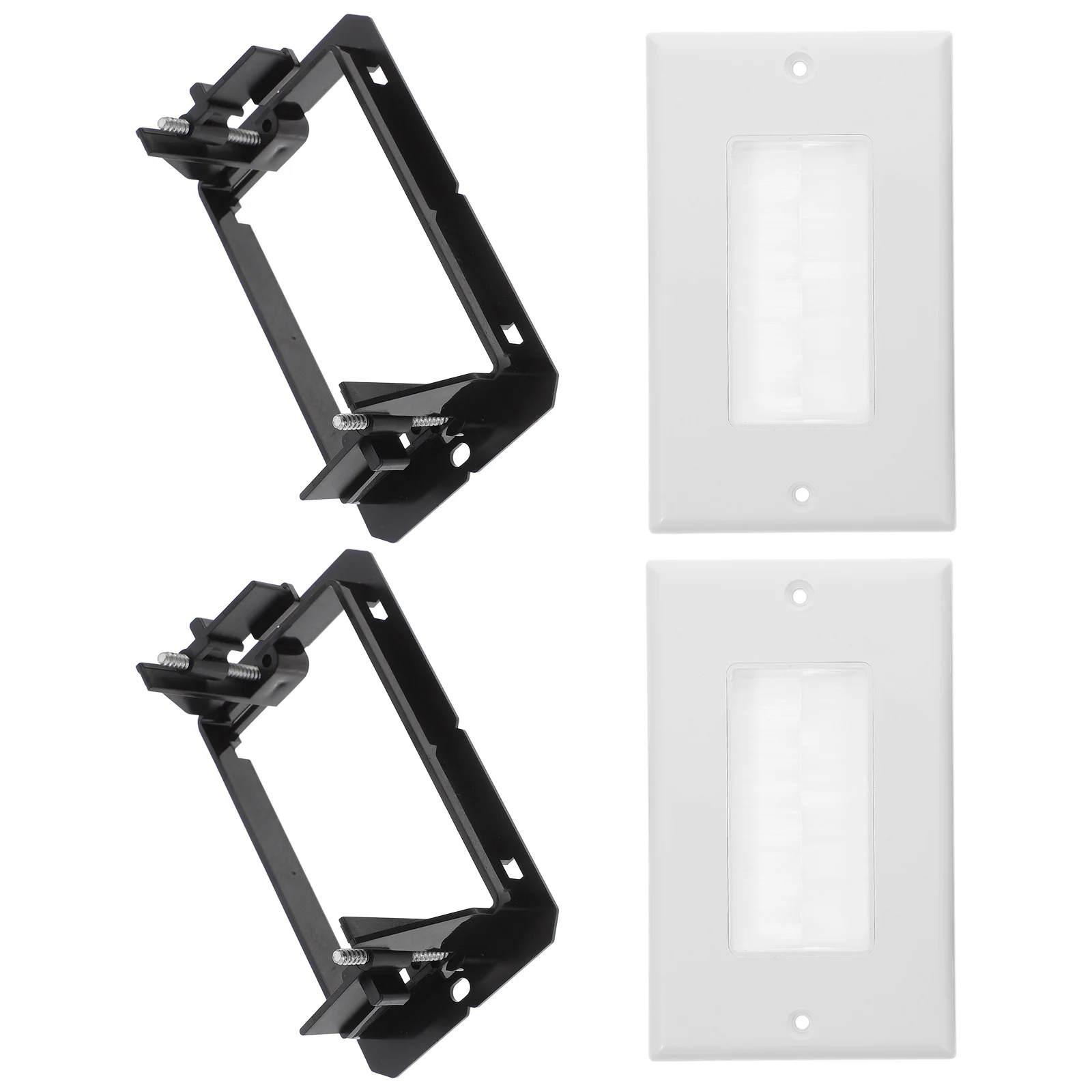 

1Set Brush Cable Pass-Through Wall Plate Low Voltage Mounting Bracket Cable Outlet Plate Wire Entry Panel Office