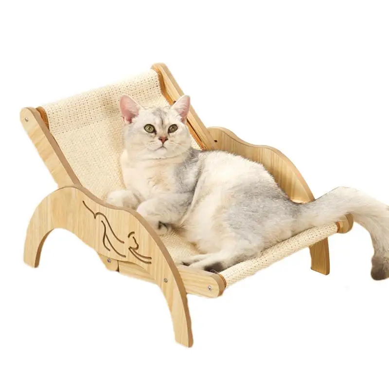 

Cat Hammock Bed Kitten Raised Bed Cozy Cat Lounger Cat Chair Hammock Adjustable 3-Height Scratcher Kitten Raised Bed For Small