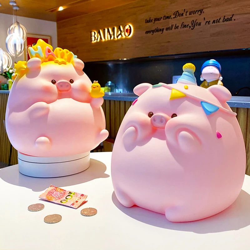 New Coin Storage Piggy Bank Children High Quality Euro Banknote For Kids Savings Period Gifts Pig Fake Alcancia Cute Room Decor