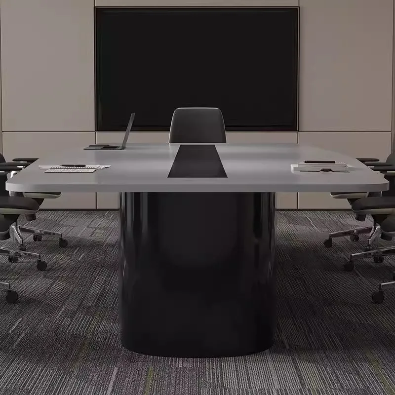 New paint conference table long table exhibition hall company creative reception negotiation table and chair combination