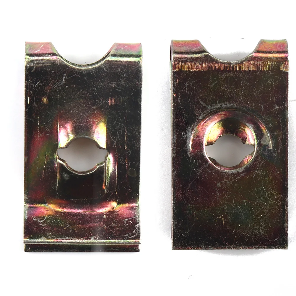 

50pcs U Nut Fasteners Manganese Steel Spire U Clip For Panel Bumper Fixing Motorcycle Wire Cable Engine Parts