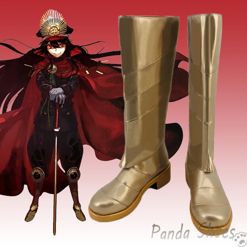 Fate obda nobunaga cosplay sapatos anime jogo cos botas longas quadrinhos cosplay traje prop sapatos para con festa de halloween