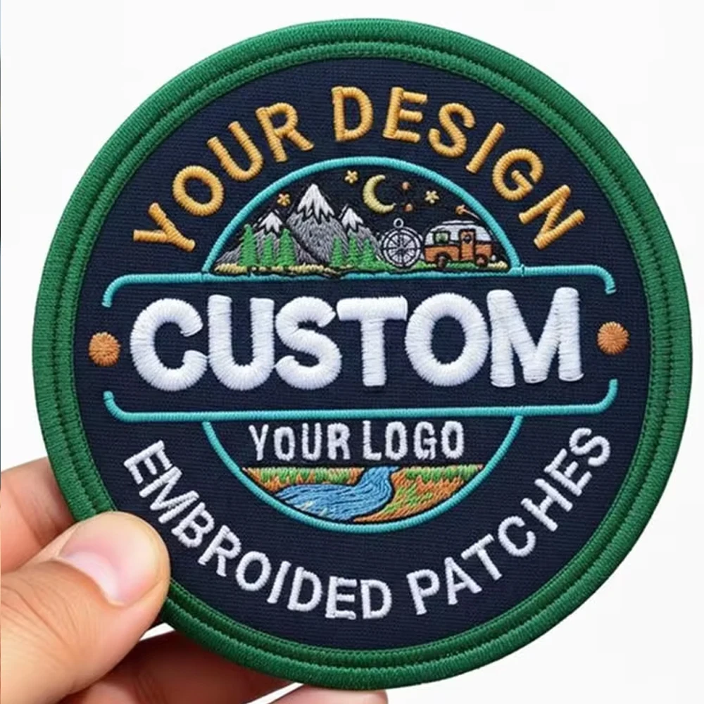 Custom Logo Embroidery Patches Personalized Name Badge Design Iron On Hook&Loop Small MOQ for Team Club School Uniform Backpack