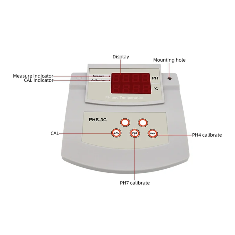 

A21Q -2 In 1 PH/Temp PH Tester Quality Analyzer Desktop Automatic Calibration Acidity Meter Laboratory Aquarium Pool EU Plug