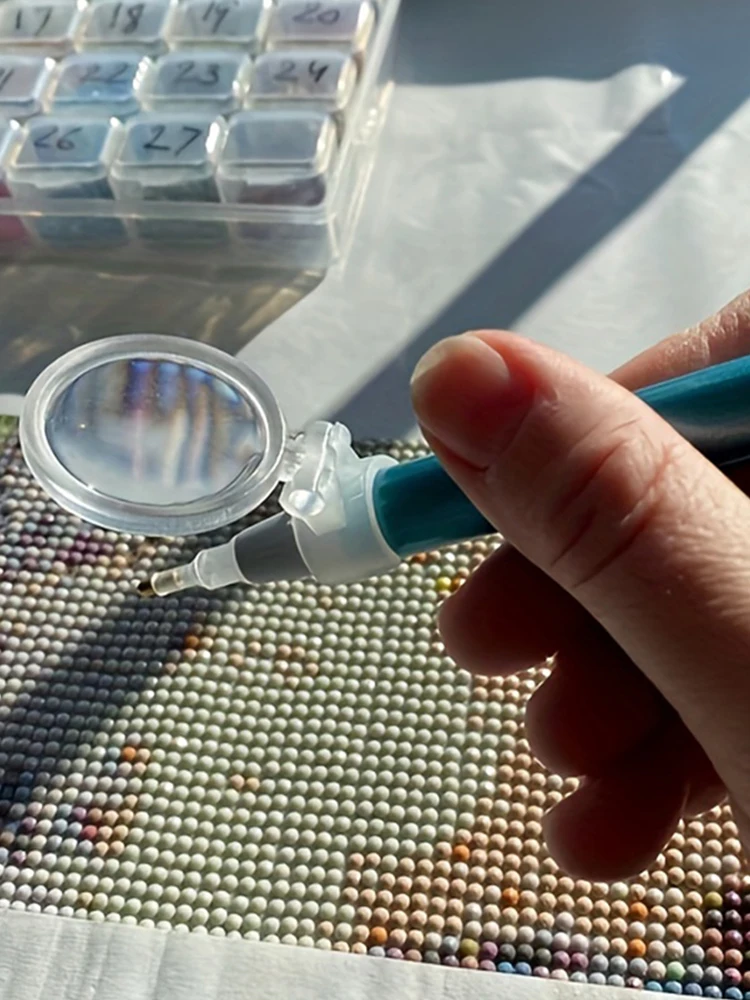 قلم الماس المكبر حامل القلم الزجاجي المكبر أداة الزجاج كليب على الماس الفن القلم الحفر المكبر للحرف اليدوية اللوحة #3