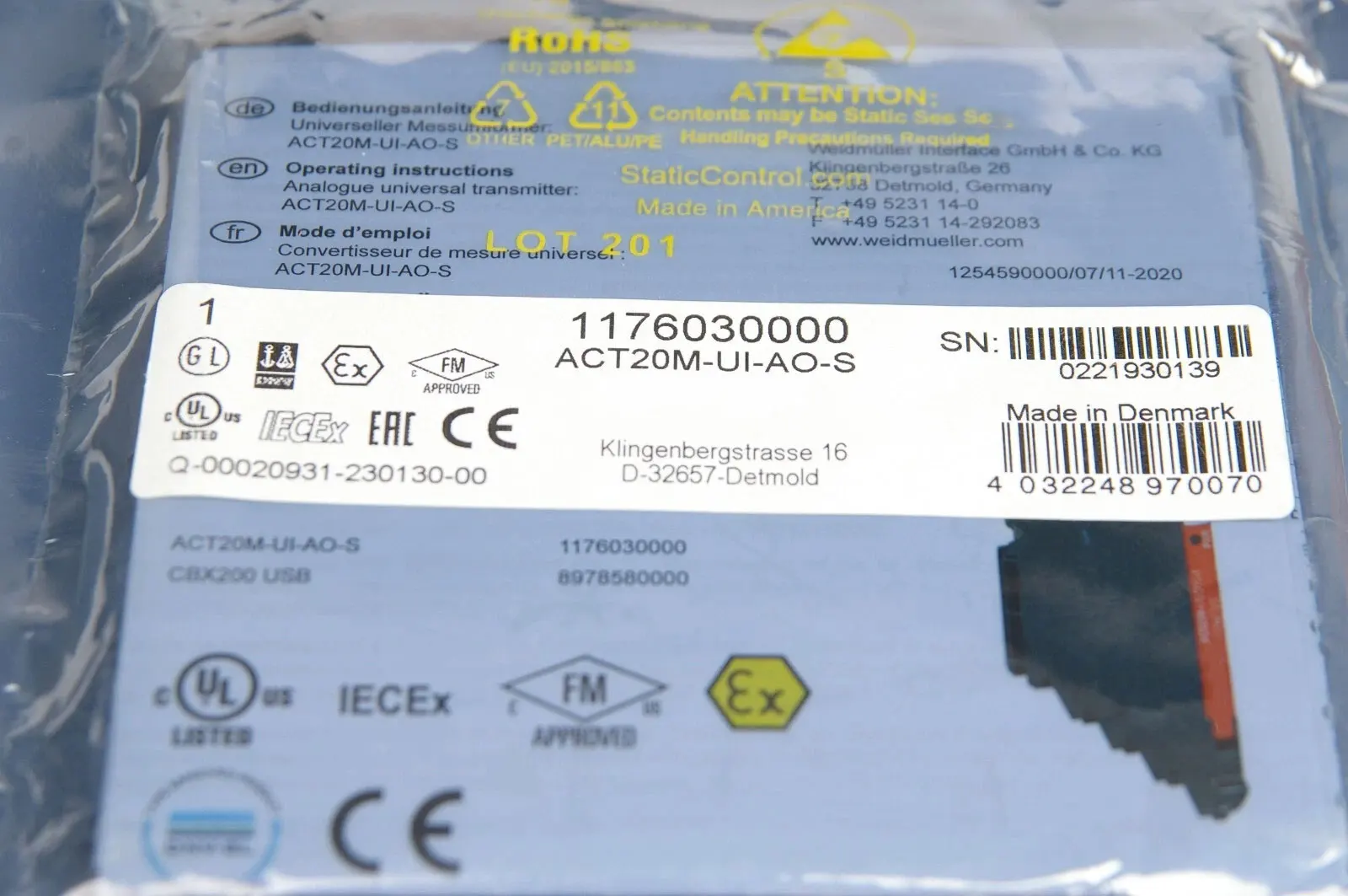 العلامة التجارية الجديدة ACT20M-AI-AO-E-S ACT20M-RTI-AO-E-S ACT20M-UI-AO-S ضمان لمدة سنة واحدة #2