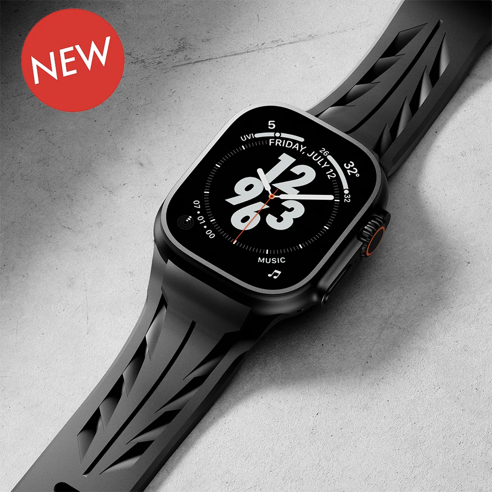 

Silicone Sports Strap for Apple Watch Ultra 2/1 49mm 46mm 45mm 44mm 42mm Rubber Band for iWatch Series 10 9 8 7 6 5 4 3 Bracelet