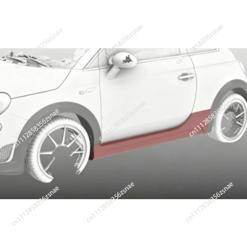 For Fiat, Abbas 500 S3 Carbon Fiber EPA Side Skirt Wide Body Front and Back Brow Wheels